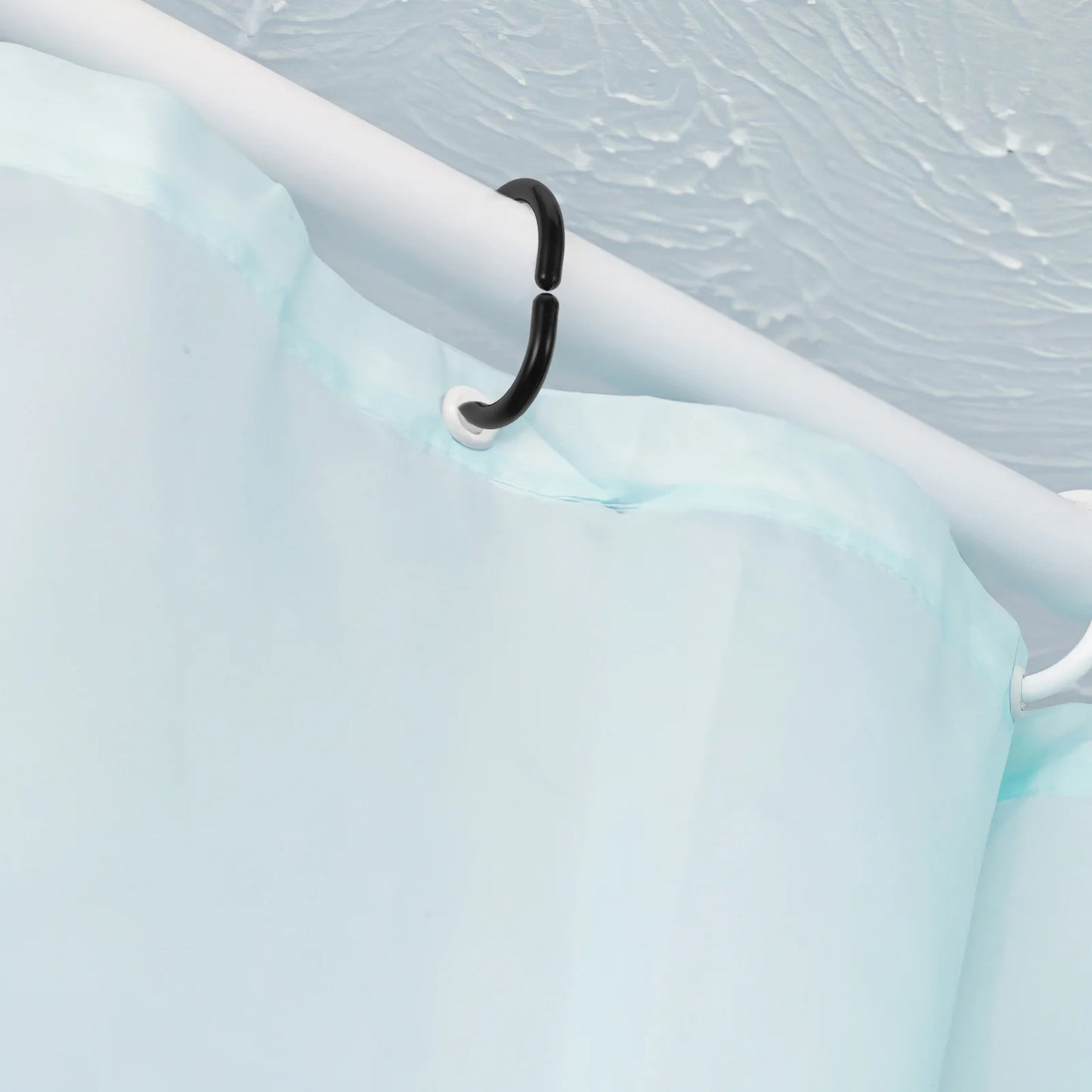 Net Curtain Rod Quick-release Quick-hanging Hooks 20pcs (black) Rings Plastic Shower Extendable Poles Abs