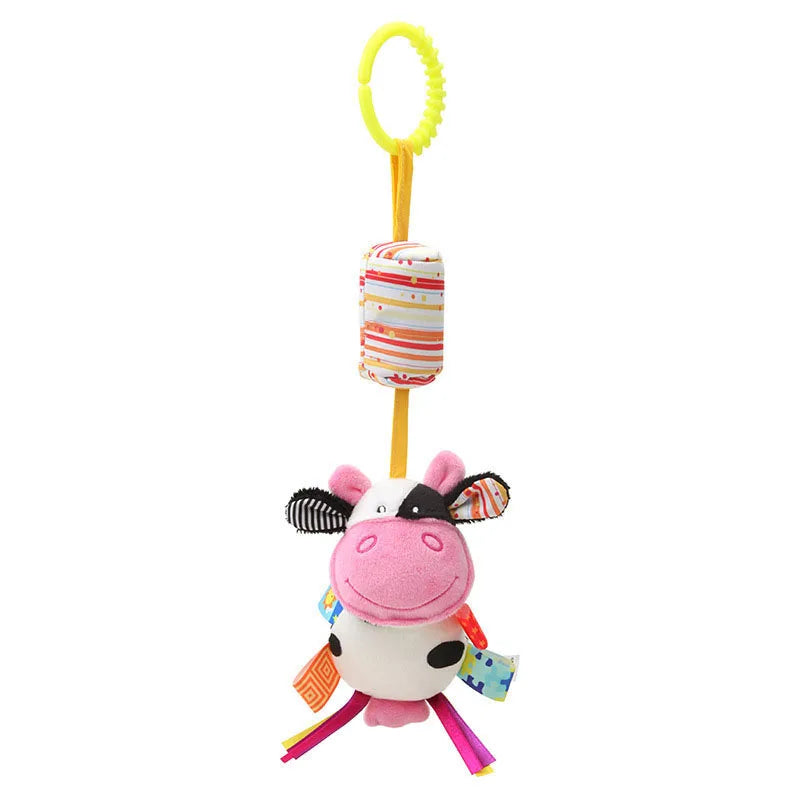 Baby Hanging Rattles Soft Sensory Learning Toy Plush Animals Stroller Infant Car Bed Crib Travel Activity for Babies Toddlers