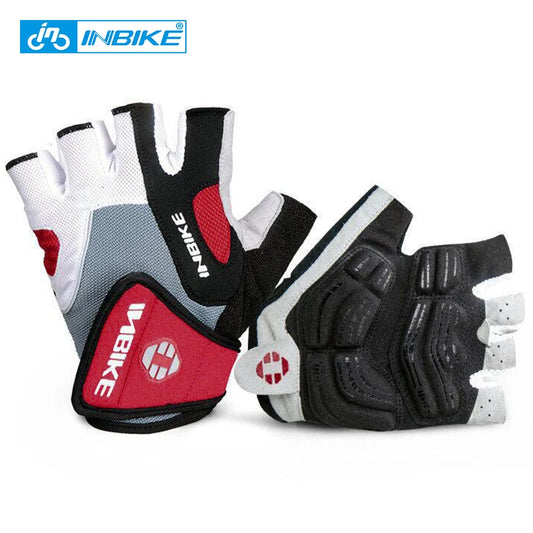 INBIKE - Guantes de ciclismo con almohadilla de gel a prueba de golpes, de medio dedo, deportivos, para hombre y mujer, de verano, para ciclismo, gimnasio, fitness, MTB, IF239