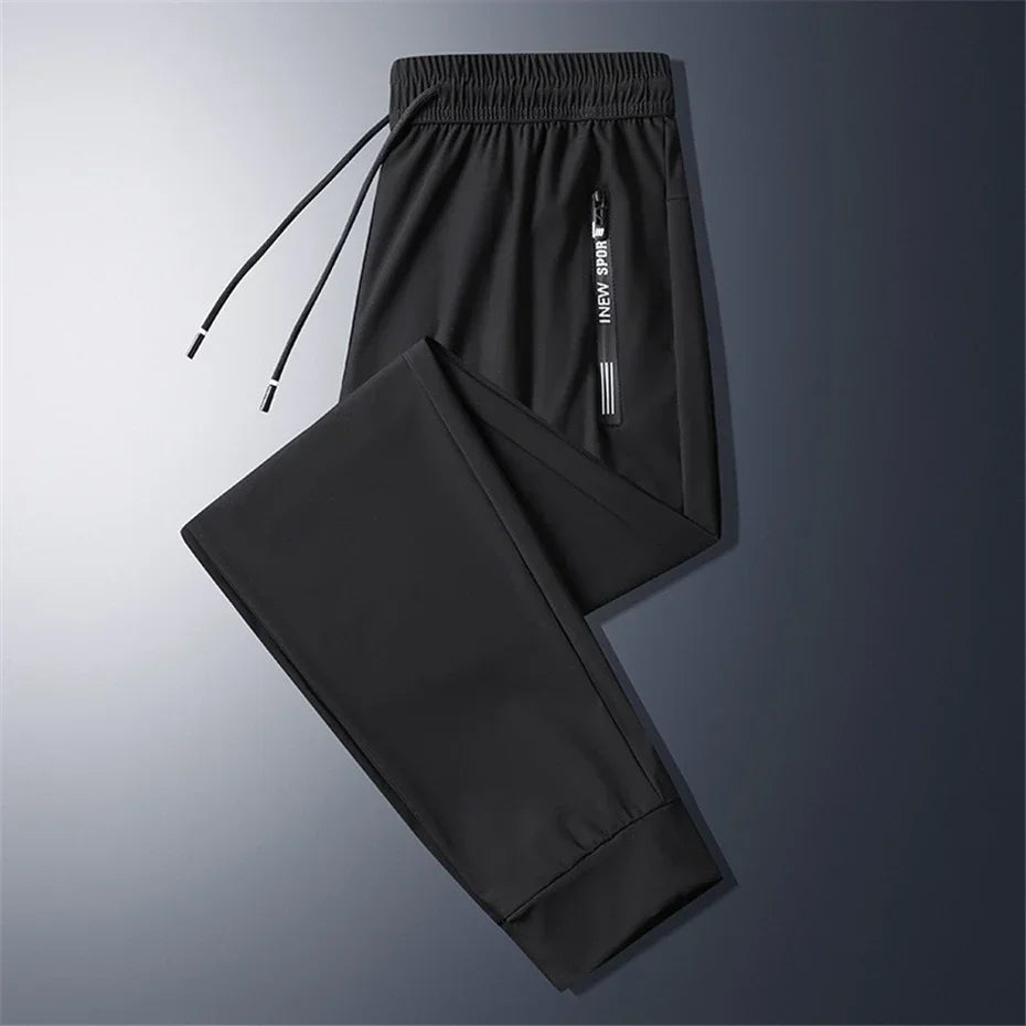 Verão legal calças dos homens 8xl mais szie sweatpants moda casual calças estiramento masculino tamanho grande 7xl 8xl calças de verão preto cinza