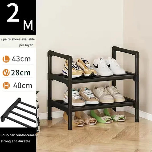 Metal Shoe Rack for Living Room, Simple Footwear Organizer, Stand Holder, Space-Saving Shelf