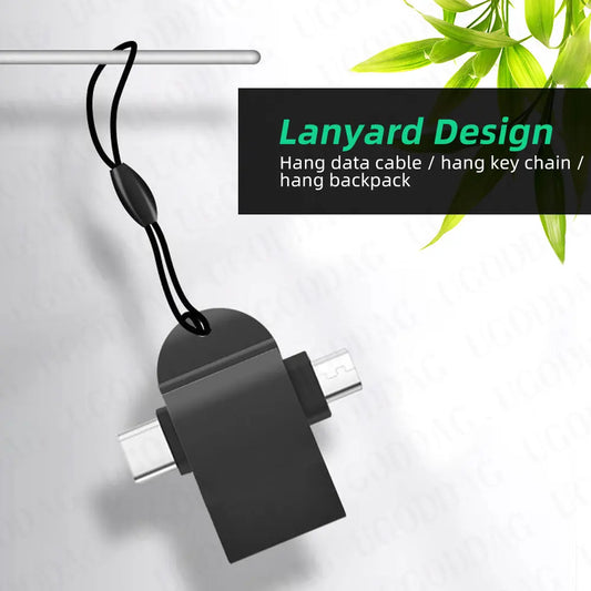 Adaptador OTG tipo C 2 en 1, adaptador Micro USB a USB C, lector de unidad flash para teléfono móvil, conector de ratón, convertidor de cable USB
