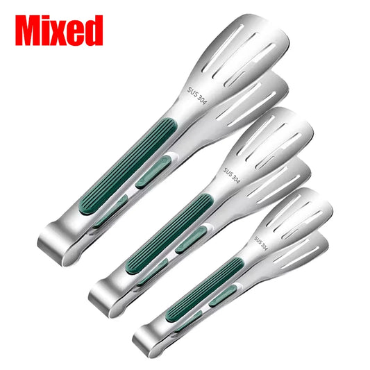 3/1Pcs Stainless Steel Food Tongs Meat Salad Bread Clip Barbecue Grill Buffet Clamp Non-Slip Tongs Cooking Tools Kitchen Gadgets