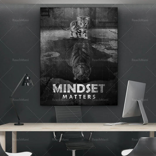 3x Inspirational Wall Art Canvas Prints Office Decoration 3 Pieces Bundled Mentality Matters / Everything Starts With a Dream PO