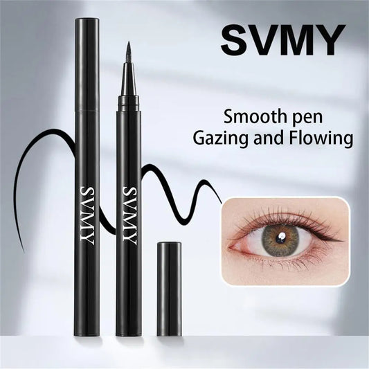 Delineador de ojos resistente al agua para ojos sensibles, resistente al sudor, fórmula de secado rápido, punta de precisión, tendencias de maquillaje Svmy, imprescindible.