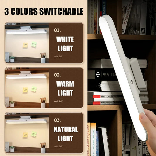 Lámpara de escritorio con interruptor de lectura remota, protección ocular LED magnético, atenuación continua de tres velocidades, recargable por USB, lámpara de aprendizaje para estudiantes