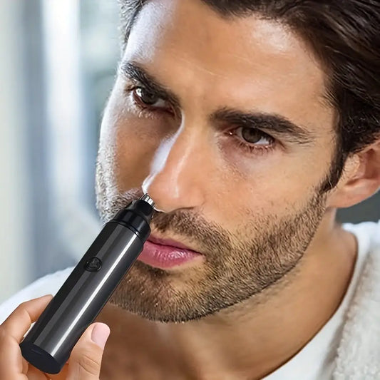 Recortador de vello nasal recargable y removedor de vello facial para hombres. Afeitadora de vello nasal para limpieza nasal - herramienta de aseo portátil para