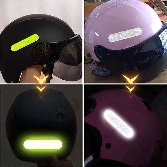 Helmet Warning Reflective Stickers Night Safety Driving Accessories Fluorescent Decorative Stickers Bicycle Motorcycle Car Decal