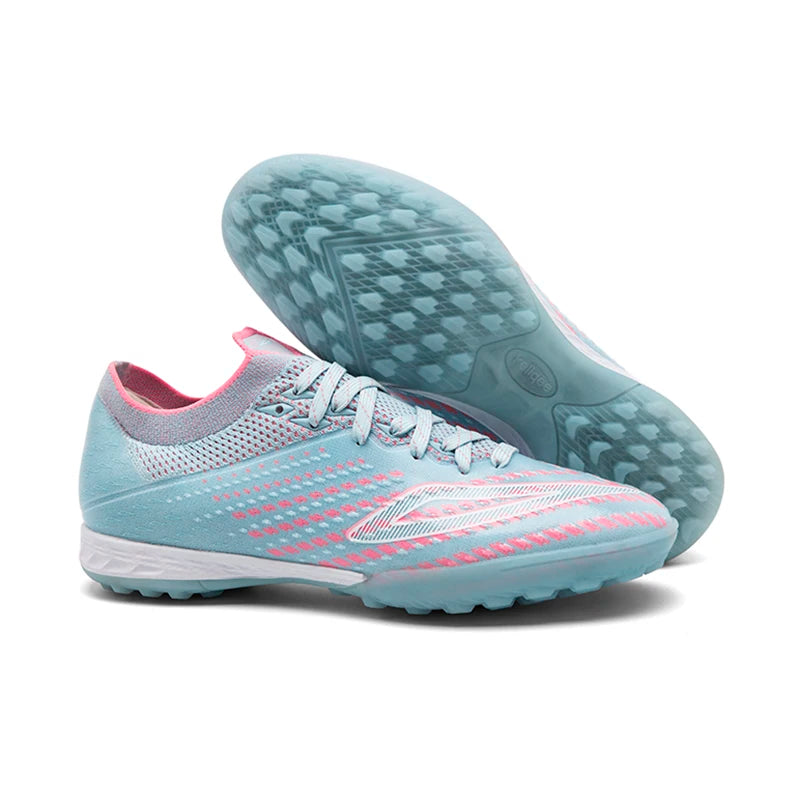 Gran oferta de botas de fútbol con clavos largos para exteriores, de alta calidad, unisex, cómodas y antideslizantes.
