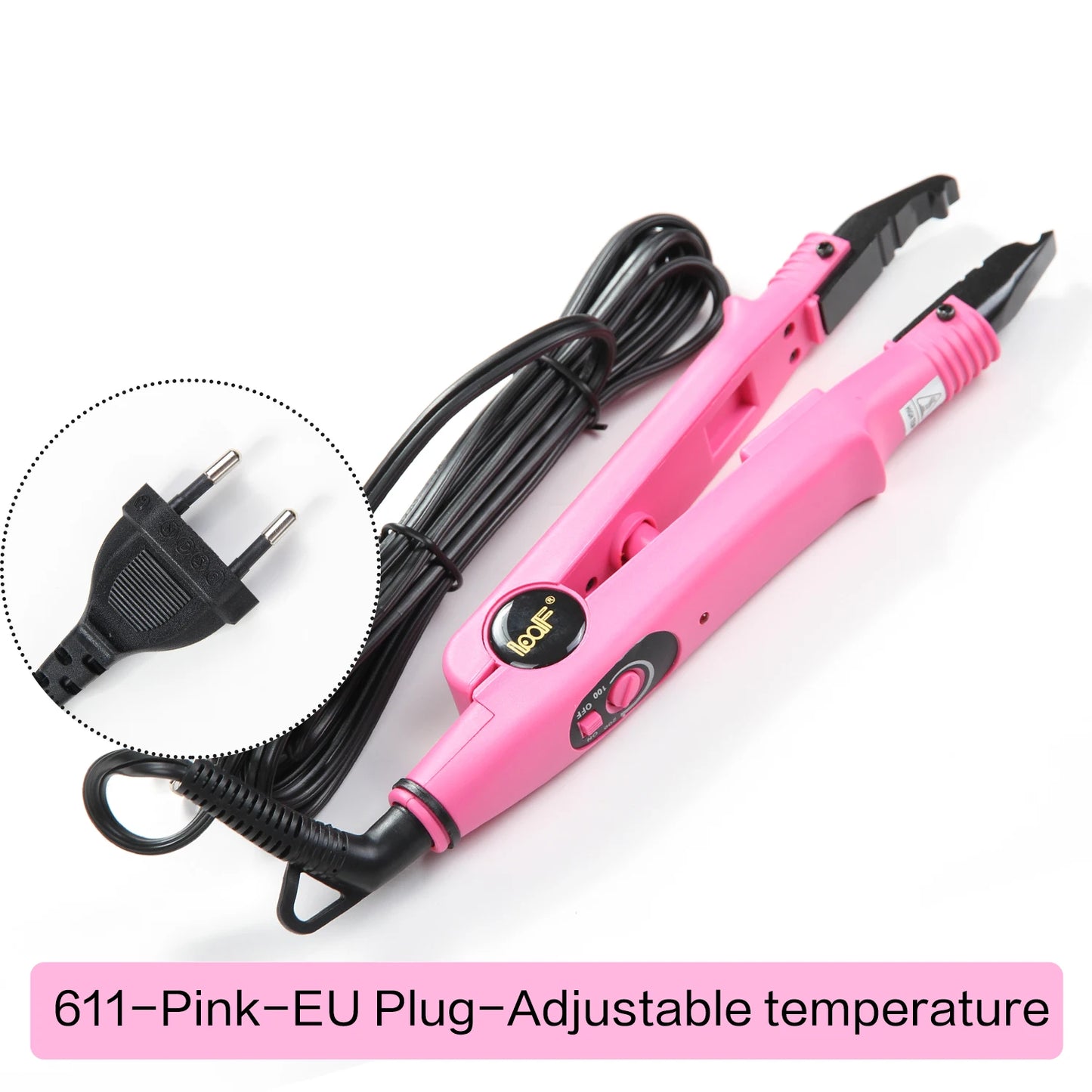 Ferramenta profissional de extensão de cabelo, conector de ferro de calor de fusão, ferramenta de fusão de temperatura ajustável, plugue reino unido/eua/ue