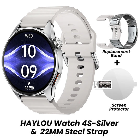 Smartwatch HAYLOU Watch 4S com GPS, tela AMOLED HD de 1,43", posicionamento GPS via 5 satélites e mais de 120 modos de treino – Relógio inteligente para esportes e fitness