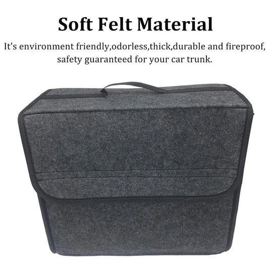 1pc Car Storage Felt Box For Dark Gray Anti Slip Storage Tools Towels Car Accessories Universal Foldable High-Quality Felt Box