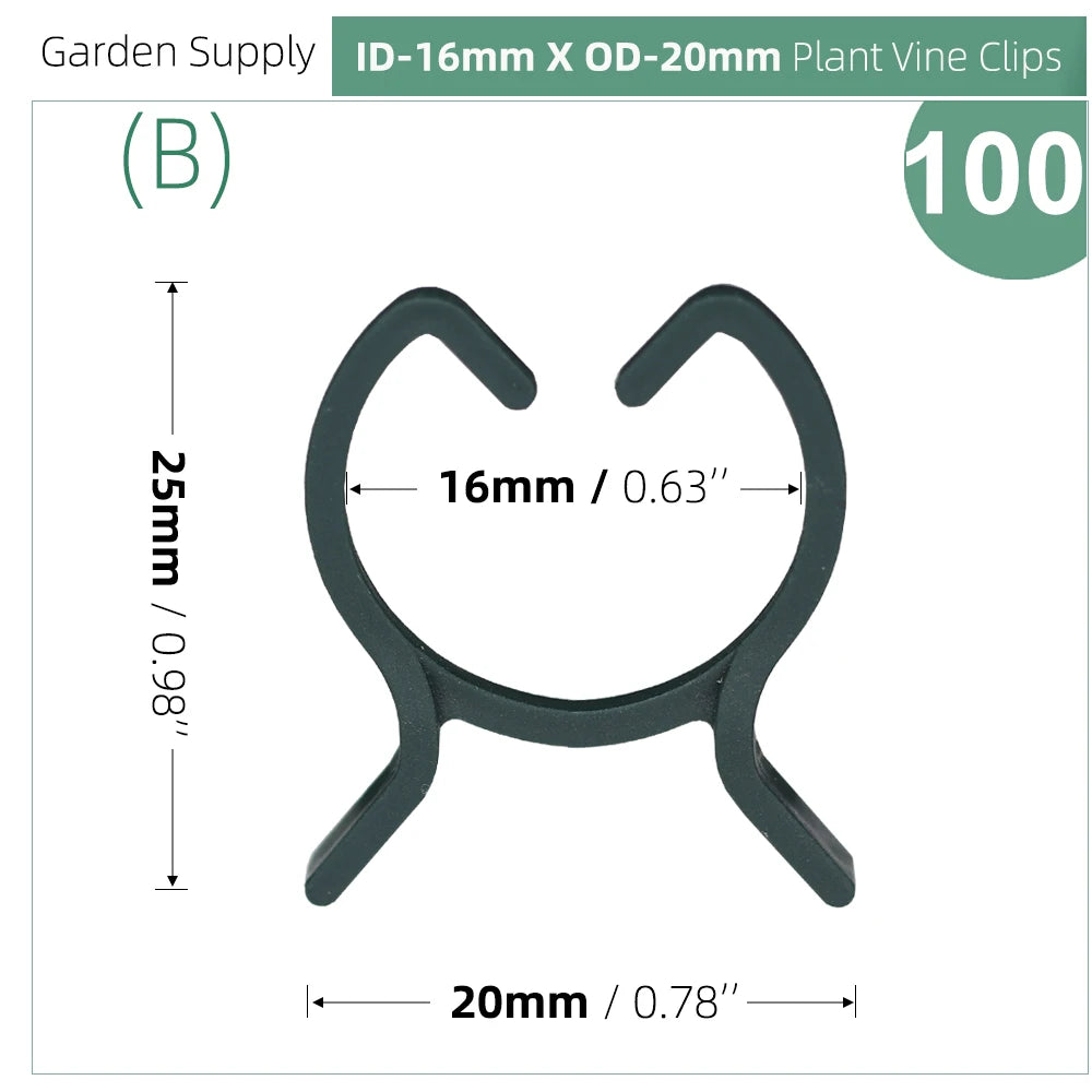 100 pinzas para plantas de jardín, 2 tamaños, pinzas de soporte para plantar, ideales para flores, enredaderas y vegetales, abrazadera de palanca con bucle para sujetar tallos.