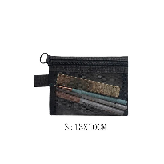 Women Mesh Cosmetic Bag Travel Storage Makeup Bag Organizer Female Make Up Pouch Zipper Clear Small Large Toiletry Beauty Case
