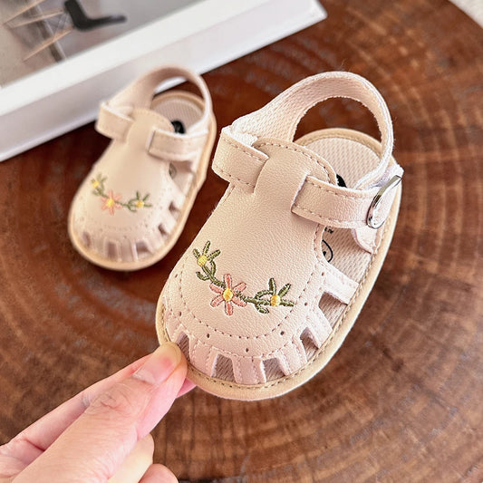 Infant Baby Boys Girls Sandals Summer Baby Wedding Dress Flat Shoes Newborn Crib Shoes First Walkers Prewalkers Shoes 