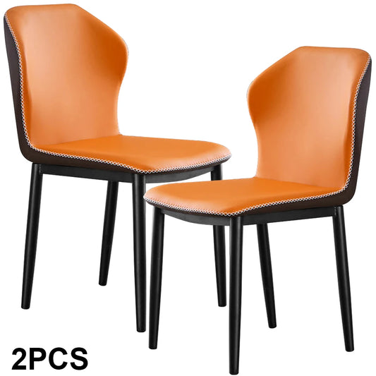 2pc Dining Chair Kitchen Chairs PU Padded Seat Chair Cafe Chair Soft Bedroom Luxury Chairs Relaxing Home Furniture Kitchen Chair