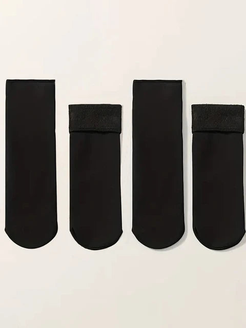 Feminino Inverno Velo Grosso Quente Meias Macio Confortável Cor Sólida Home Floor Meia Grossa Botas Meias De Dormir