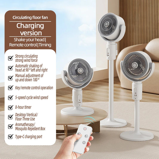 F1 Air Turbine Circulation Fan Floor-standing Fans Adjustable Air Circulating Fan Adjustable Height Timing Control Rechargeable