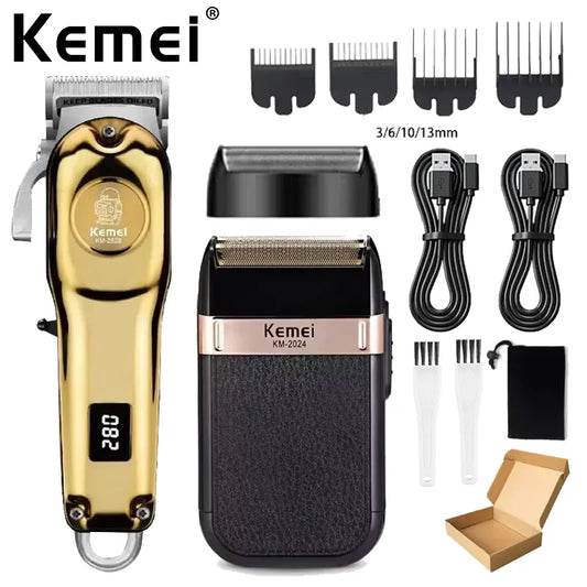 Kemei KM-678 KM-2024 KM-2628 Professional Electric Hair Clippers Beard Clipper Rechargeable Men's Shaver Hair Trimmer Kit