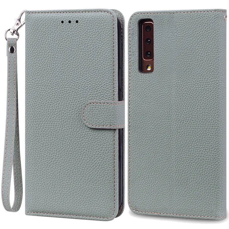 Funda de cuero de lujo con tapa para Samsung Galaxy A7 2018 (SM-A750F)