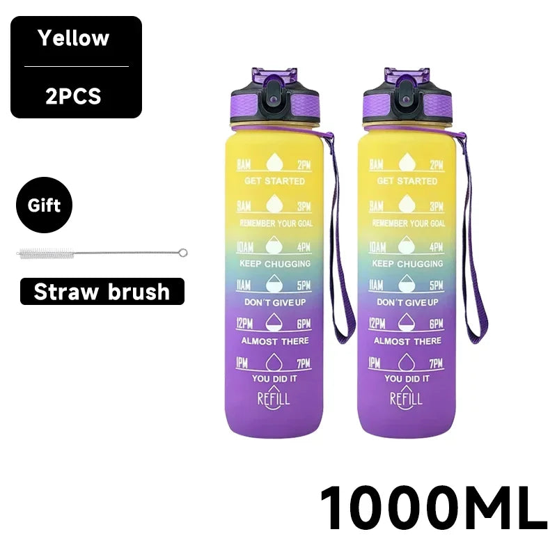 1 Liter Water Bottle Motivational Sport Water Bottle Leakproof Drinking Bottles Outdoor Travel Gym Fitness Jugs For Kitchen
