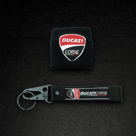 Motorcycle Embroidery Front Fluid Oil Brake Reservoir Sock Cover for Ducati Monster Panigale Diavel Superleggera V4 V2 Scrambler