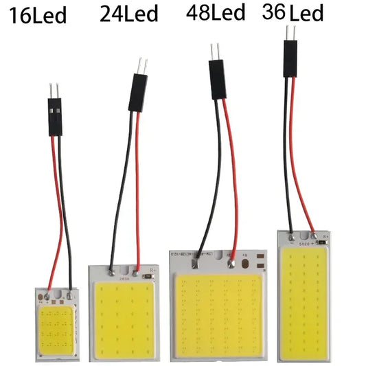 4X T10 C5W Car Led Cob 16/24/36/48SMD White Parking Bulb Auto Interior Wedge Reading Lamp Door Dome Festoon License Plate Light