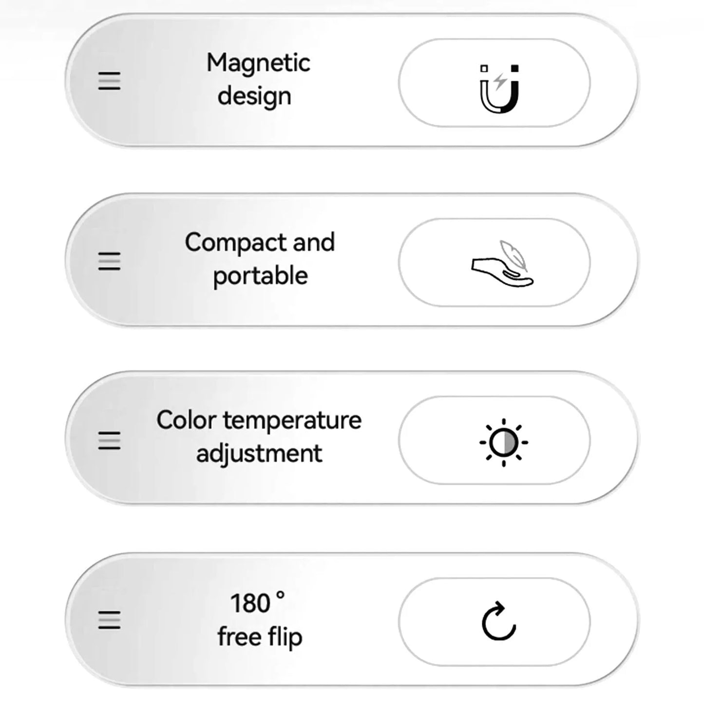 Anillo de luz magnético para selfies, luz de relleno magnética para smartphone, mini luz de bolsillo para selfies para iPhone, XIAOMI, HUAWEI y SAMSUNG (2500K-9000K)