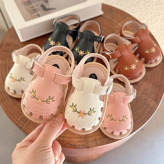Infant Baby Boys Girls Sandals Summer Baby Wedding Dress Flat Shoes Newborn Crib Shoes First Walkers Prewalkers Shoes 