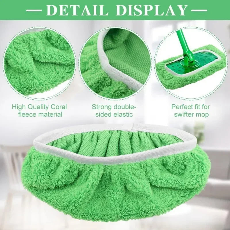 Paños de limpieza húmedos y secos para barredora, almohadillas de microfibra reutilizables, cabezal de trapeador de repuesto para pisos y muebles ecológicos, toalla de trapo lavable