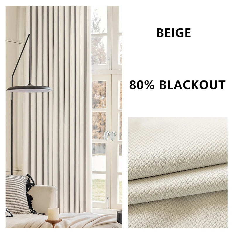 310cm Height Custom Made Thickened Solid Color Double-Sided Jacquard 80%-90% Blackout Living Room Curtains Bedroom Curtains