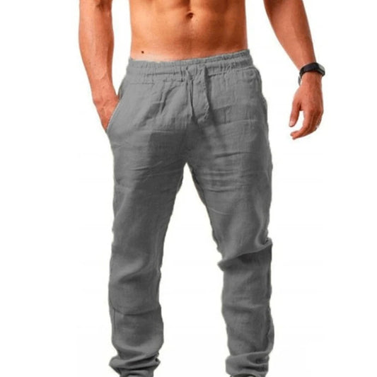 Pantalones casuales para hombre, primavera verano, con cordón, sólidos, de talla grande, transpirables y deportivos.