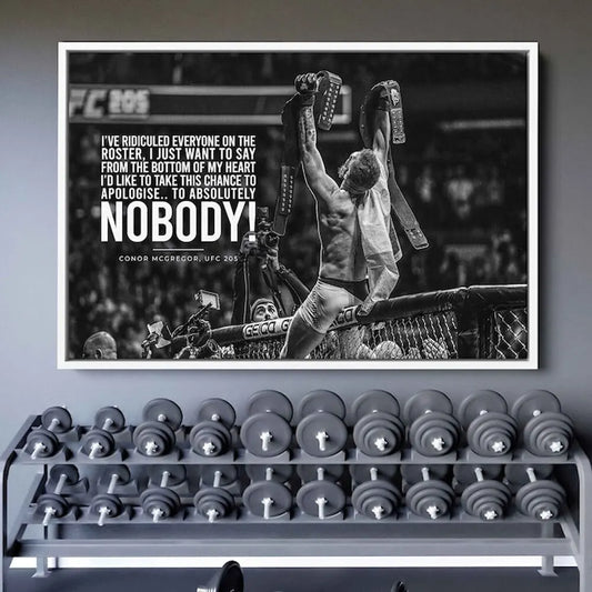Motivational Conor McGregor Boxing Canvas Print Professional Boxer Poster Wall Art for Gym Home Office Decor