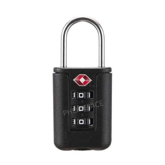 TSA Customs Code Lock for Travel Luggage Password Changeable black Lock Contrast Design Padlock 3 Digit Combination Lock