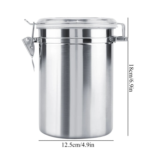 Coffee Container Stainless Steel Vacuum Sealed Coffee Beans Storage Jar for Home Kitchen 800/1100/1450/1800ml Optional