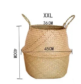 Seaweed Wicker Basket Rattan Hanging Flowerpot Dirty Clothes Storage WF1015