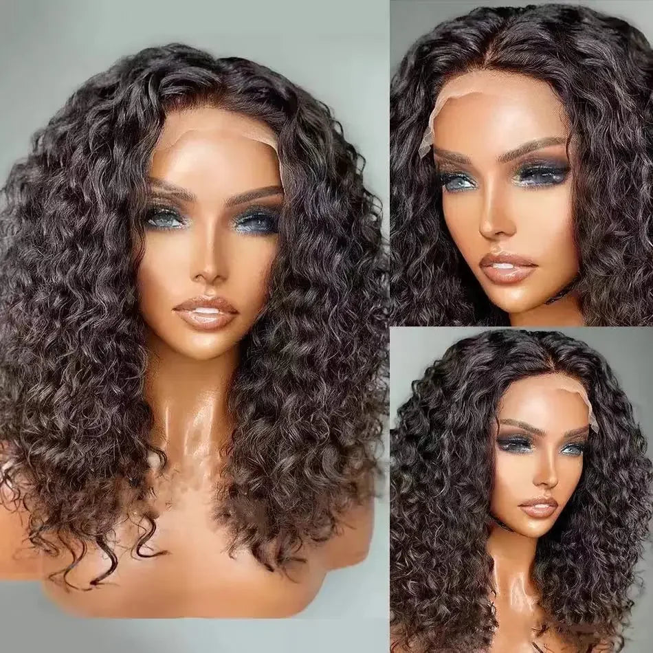 Peruca africana de cabelo curto encaracolado para mulheres, seda de alta temperatura, fibra química, touca pequena