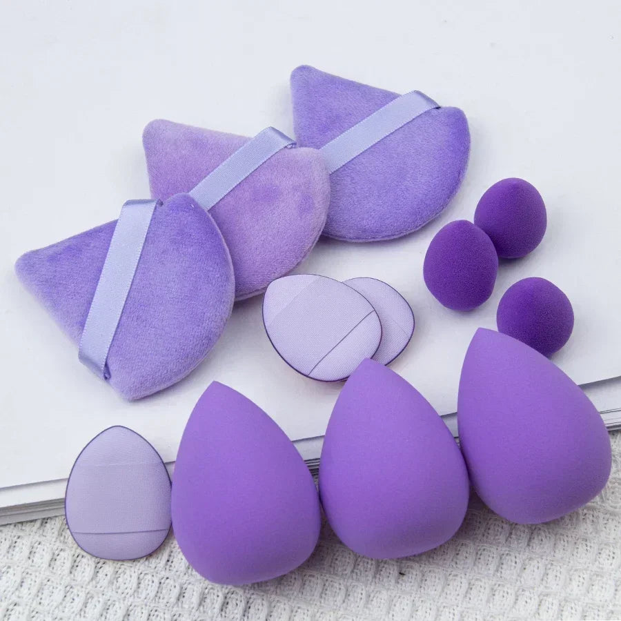Esponjas de maquillaje, licuadora, huevo de belleza con botella de almacenamiento, esponjas para base de maquillaje, borlas para polvos, accesorios de maquillaje, 12 o 14 unidades