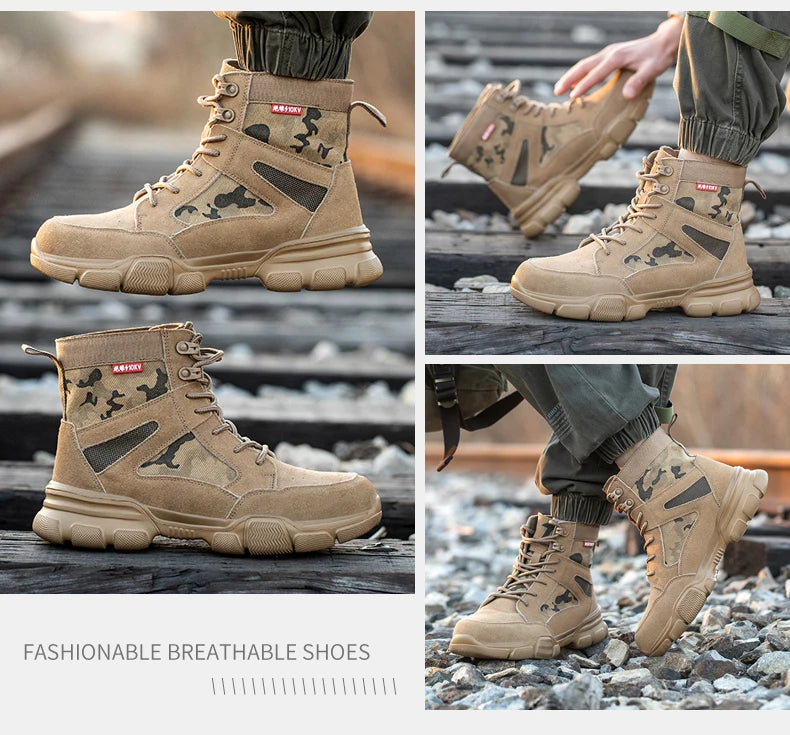Sneakers Indestructible Shoes Work Safety Shoes With Steel Toe Cap Puncture-Proof Male Security Protective Shoes Tactical Boots