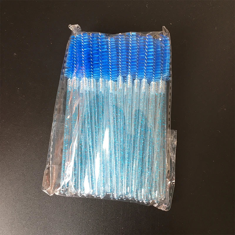 New style 50Pcs Disposable Crystal Eyelash Brush Eyelashes Lift Lifting Curler Eye Lash Extension Graft Brush Tool Accessories