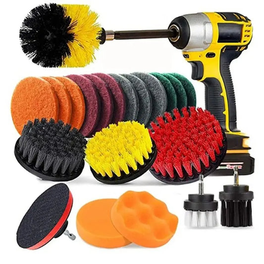 22 / 3 Pcs Power Scrubber Brush Kit for Carpet Bathroom Surface Bathtub Furniture Shower Tile Tires Cleaning Tool