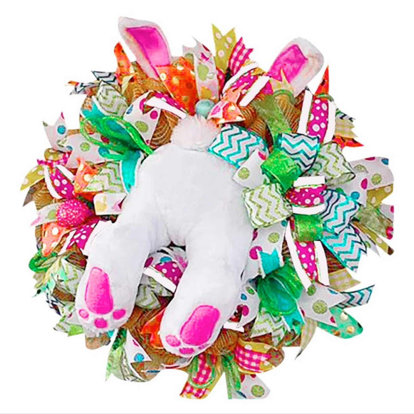 Easter Thief Bunny Butt Wreath With Easter Cross Garland Home Decor Spring Wedding Wreath Storage Cartoon Bunny Shape Ornaments