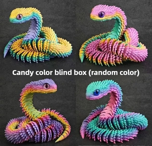 Figuras de serpiente con articulaciones giratorias impresas en 3D, adornos artesanales para el hogar, la oficina, el escritorio, el jardín, el paisaje, etc.