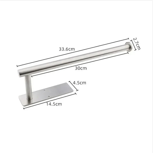 Stainless Steel Toilet Roll Holder Self Adhesive in Bathroom Tissue Paper Holder Black Finish Easy Installation no Screw
