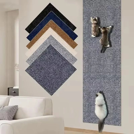 DIYSelf-Adhesive Cat Scratching Mat Trimmable Cat Carpet Cat Scratching Carpet Corner Wall Cat Scratch Sofa Furniture Protector