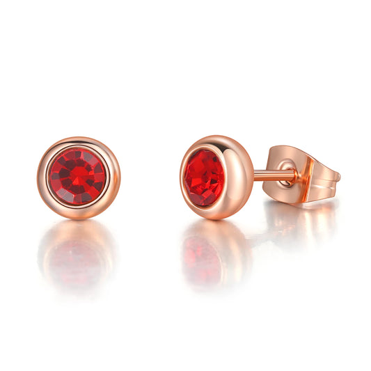 Classic Modern Cubic Zirconia Stud Earrings For Women Simple Rose Gold Color Women's Earing Accessories Fashion Jewelry E270