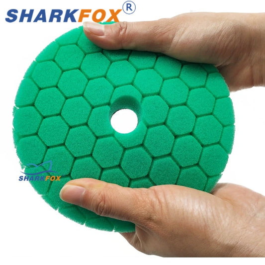 Disco de pulido Sharkfox de 3/5/6 pulgadas para coche, almohadillas de pulido autoadhesivas, encerado, almohadilla de pulido de espuma alemana para DA/RO