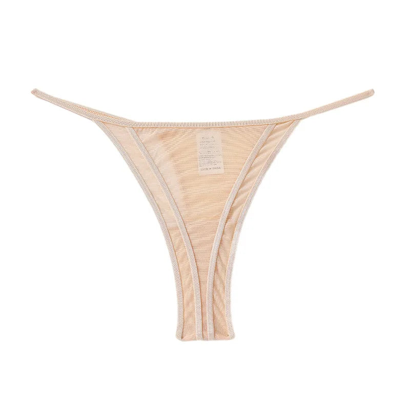 Europe and the United States sexy thong women thin belt thin seamless ice silk breathable thong sports underwear