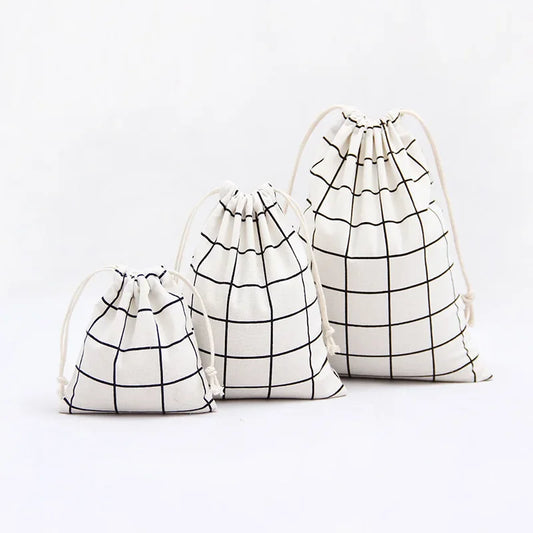 Cotton Linen Drawstring Cosmetic Bag Christmas Gift Package Makeup Storage Bags for Travel Wedding