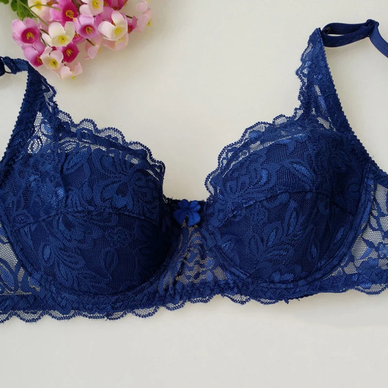 Nuevos sujetadores sexis de encaje floral para mujer, sujetador push up fino de verano, color sólido, ropa interior cómoda y transpirable, lencería de moda femenina.